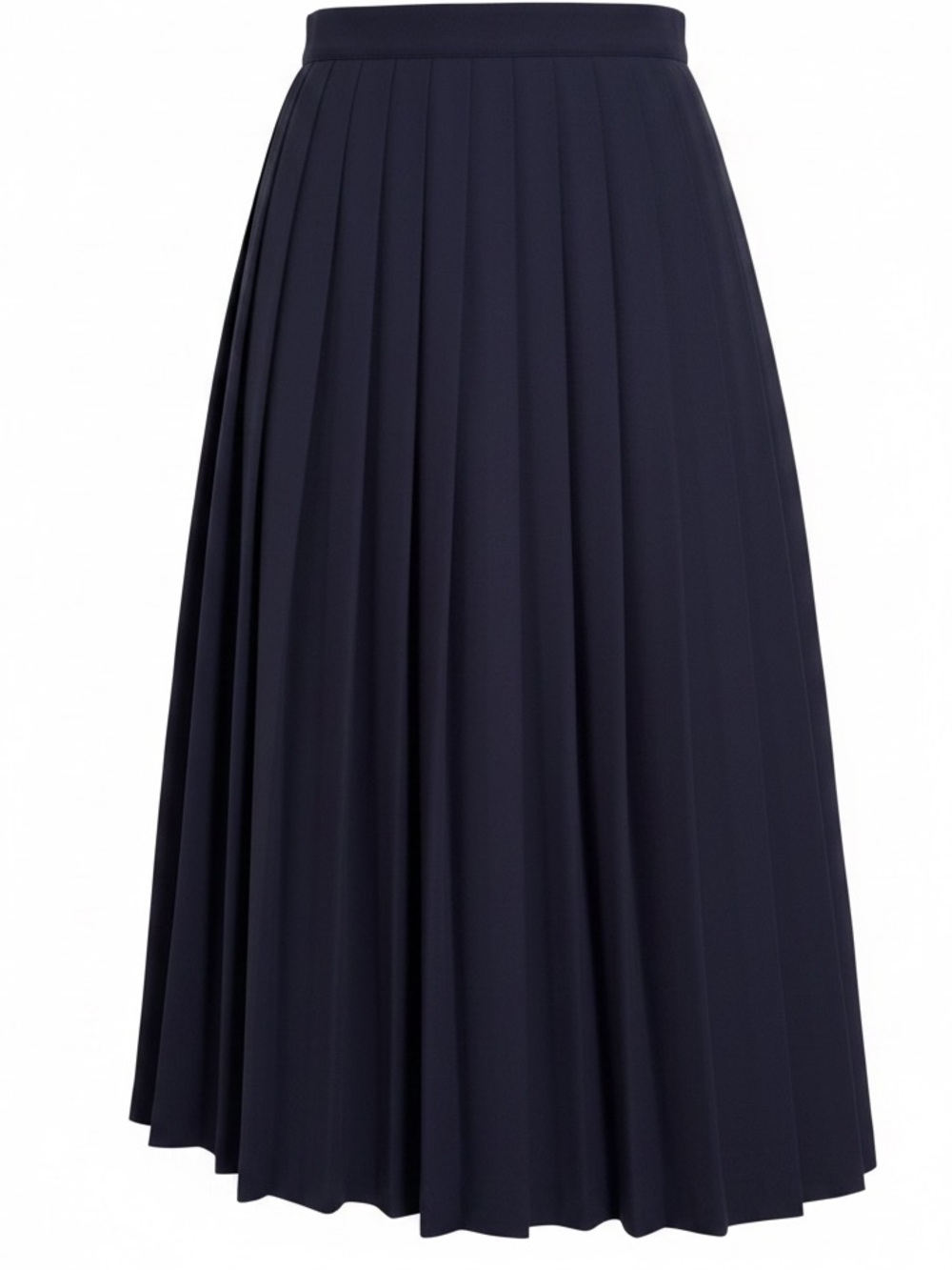 Vintage Jara Pleated Midi Skirt in Deep Black.